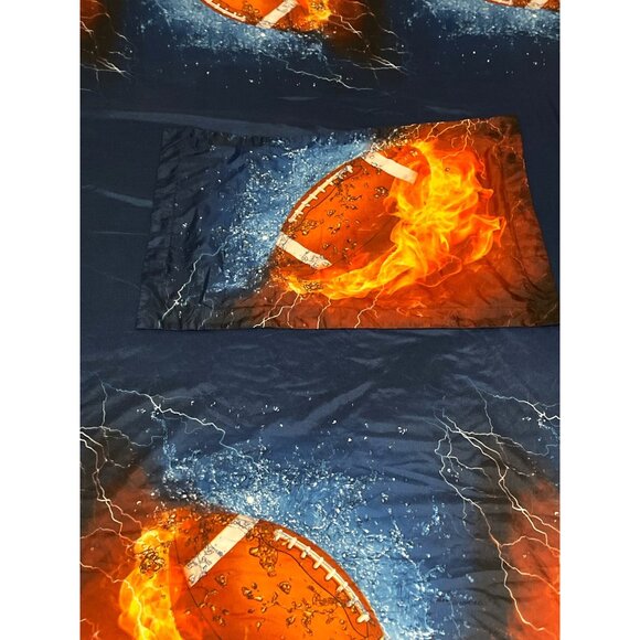 Football Fire Flame Sport NFL Twin Bed Duvet Cover Pillow Sham Bedding Kid Teen - Picture 7 of 11
